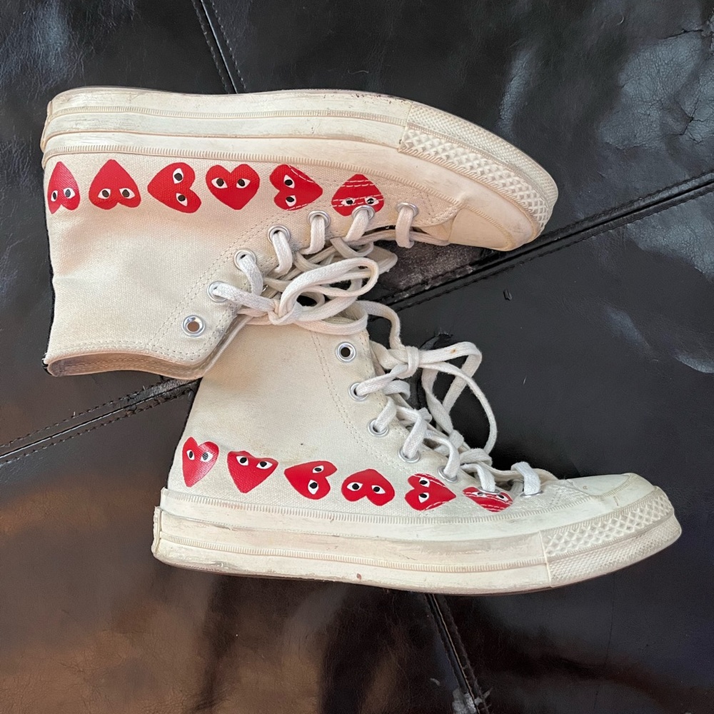 Converse CDG cream high top sneakers